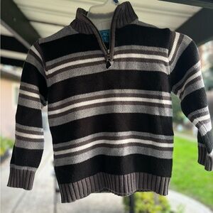 The Children's Place Black and Gray Zip-Up Sweater Boys XS(4)